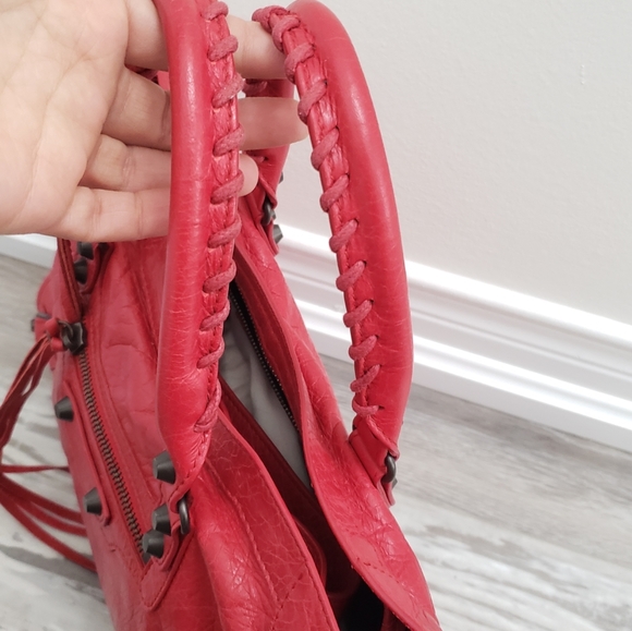 100%Authentic Balenciaga ClassicCityBag Red Small - Picture 6 of 16